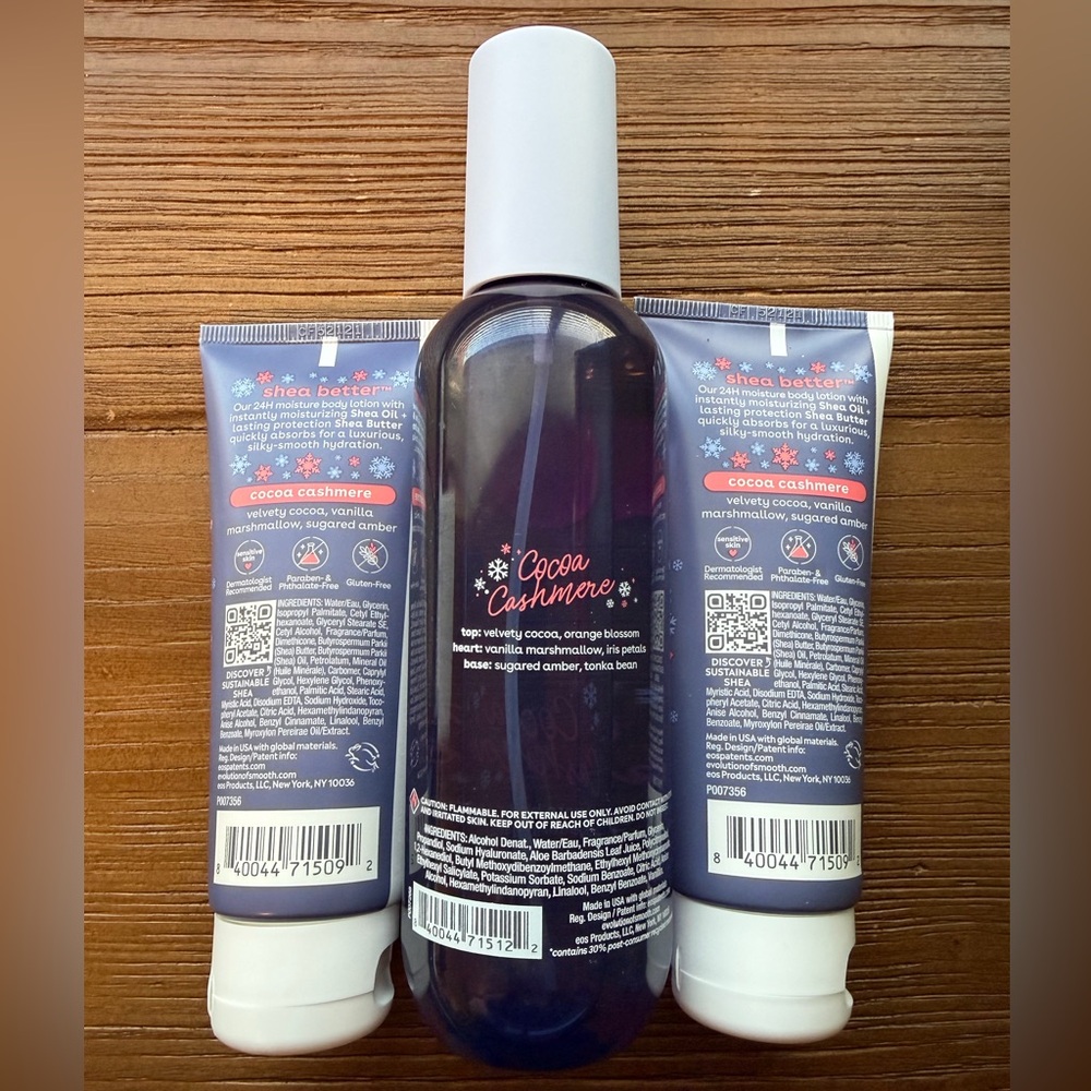 EOS Cocoa Cashmere Hydration Trio - Body Mist and Lotion Set - Picture 2 of 2
